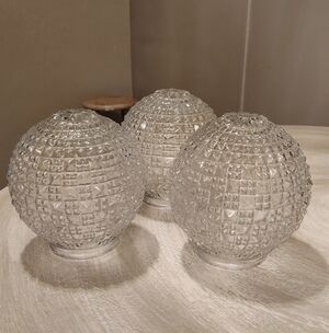 Elegant Glass Globe Crystal Light Home Accents ~ 3 Set